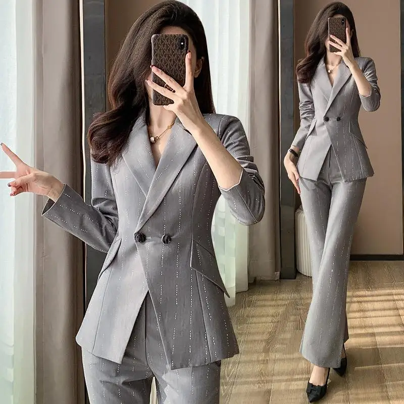 Blazer o pantaloni a maniche lunghe da donna o 2 pezzi elegante nuova moda All-Matched Casual Chic Temperament Design Business Clothes nuovo