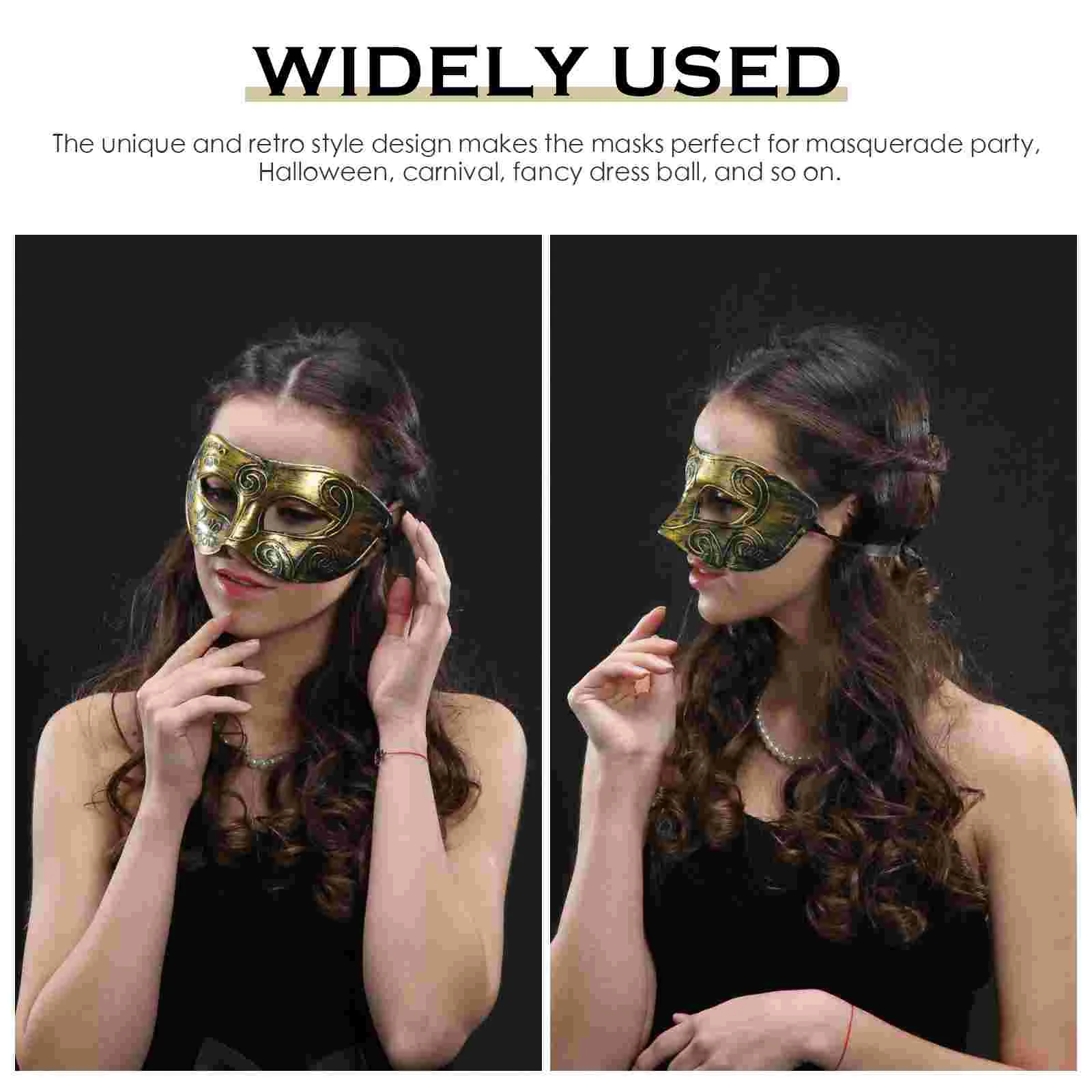 2 Pcs Decor Face Half Cosplay Mens Masquerade Mask Vintage Halloween for Handheld Mother