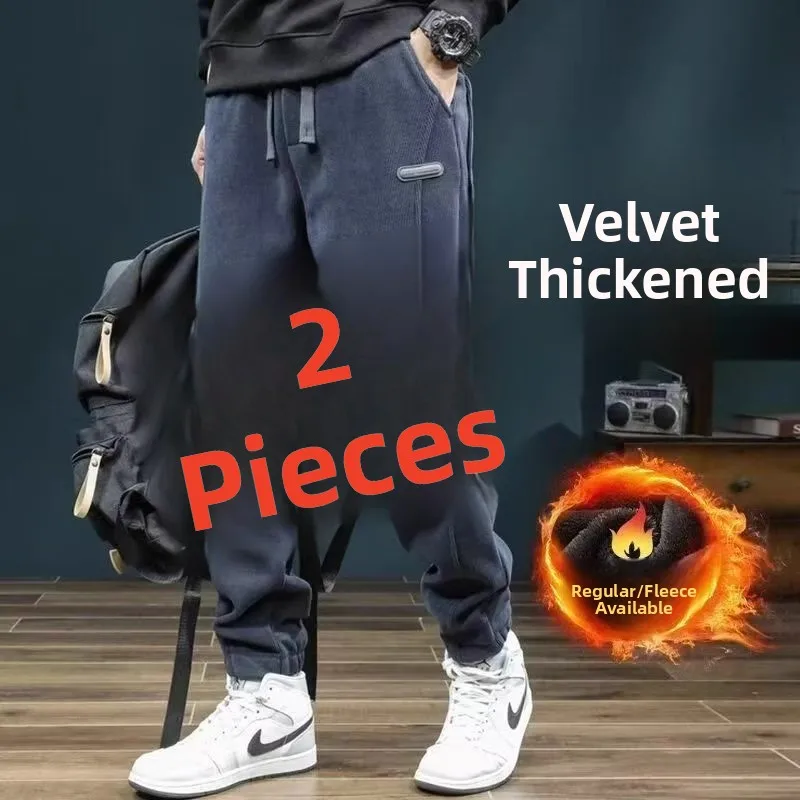 

Мужские повседневные вельветовые брюки Thiened, износостойкие осенне-зимние рабочие брюки с эластичными манжетами на шнурке