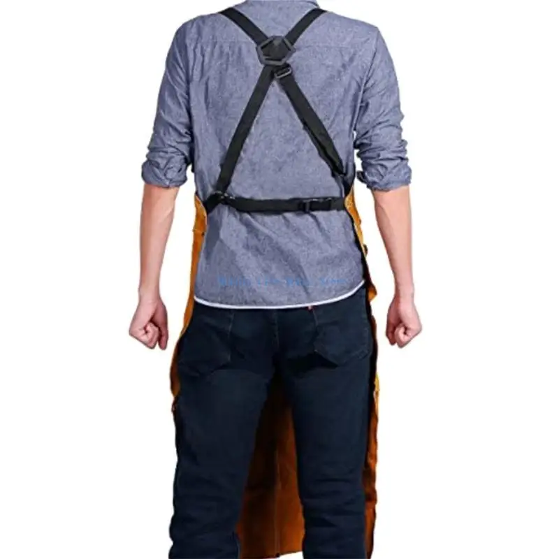 

37MF Ergonomic Welding Apron with 6 Pockets Suitable for Easy Access to Tool Equipment Heat and Flame Resistance in Workshops