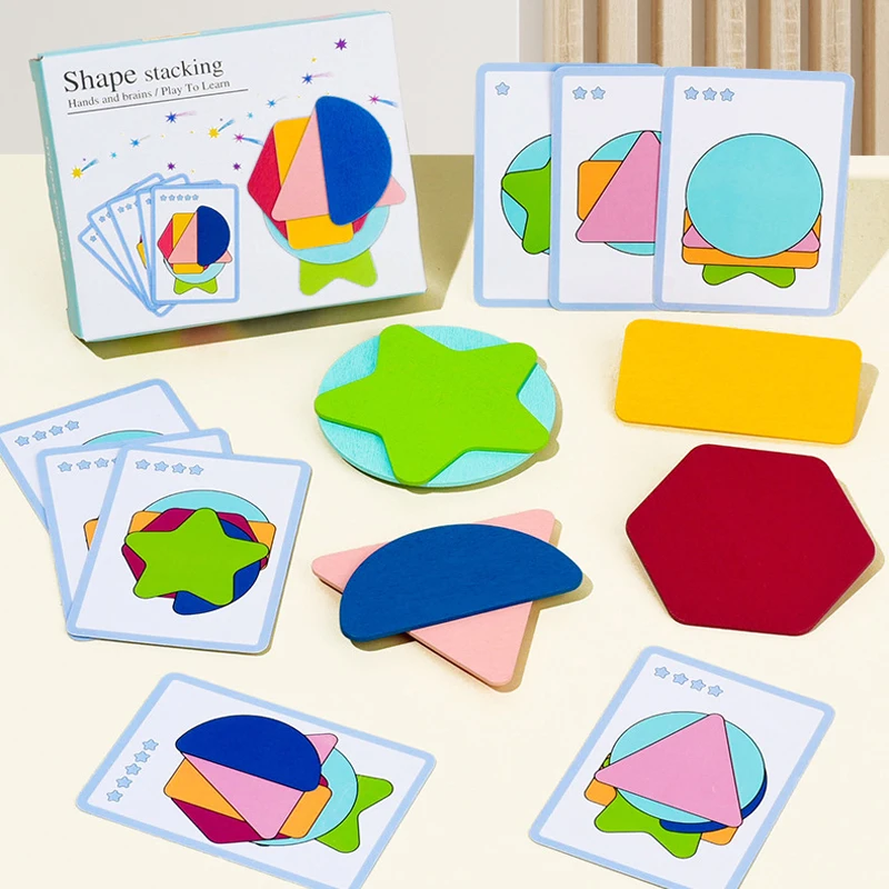 Baby Geometric Shape Stacking Games Montessoris Parish Toy Color Cognition Logice Thinking Matching Game Preschool Education Toy