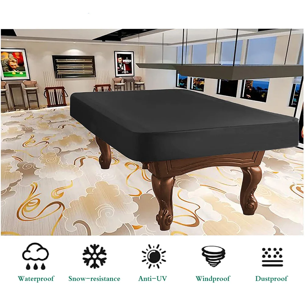 Pool Table Cover Oxford Cloth with PVC Coating Waterproof and Silver Coated for Outdoor Ping Pong Table Cover Drawstring