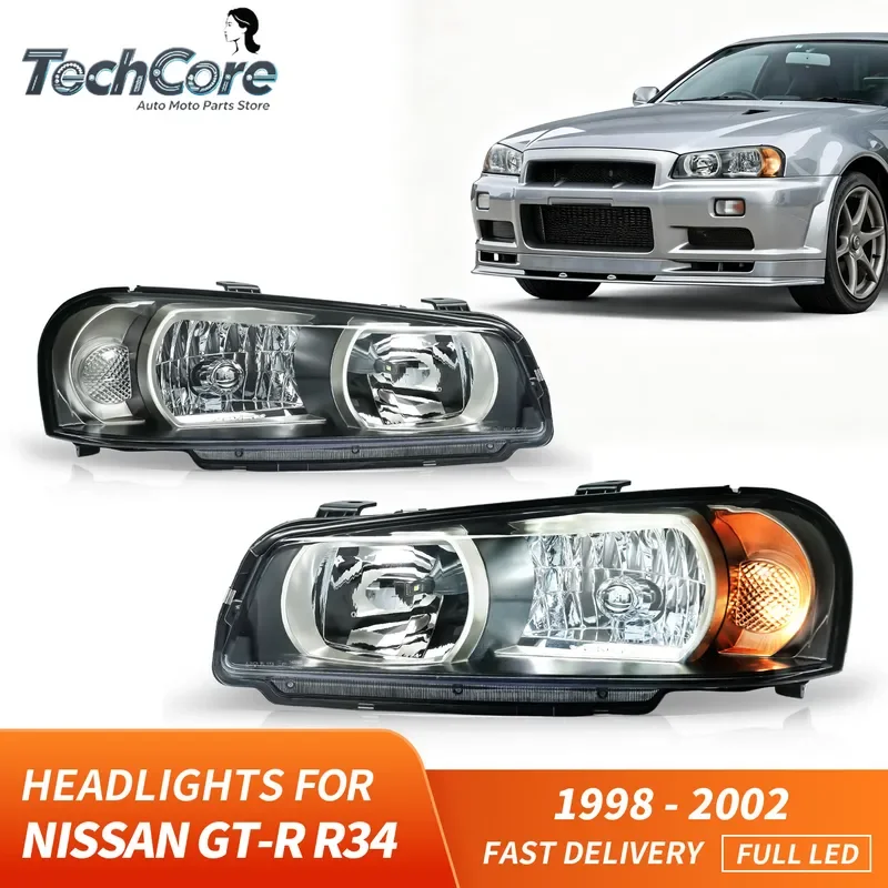 Fifth-generation LED headlight assembly for modified headlights applicable to 1999-2003 GTR34ENR34 BNR34 HR34 ER34
