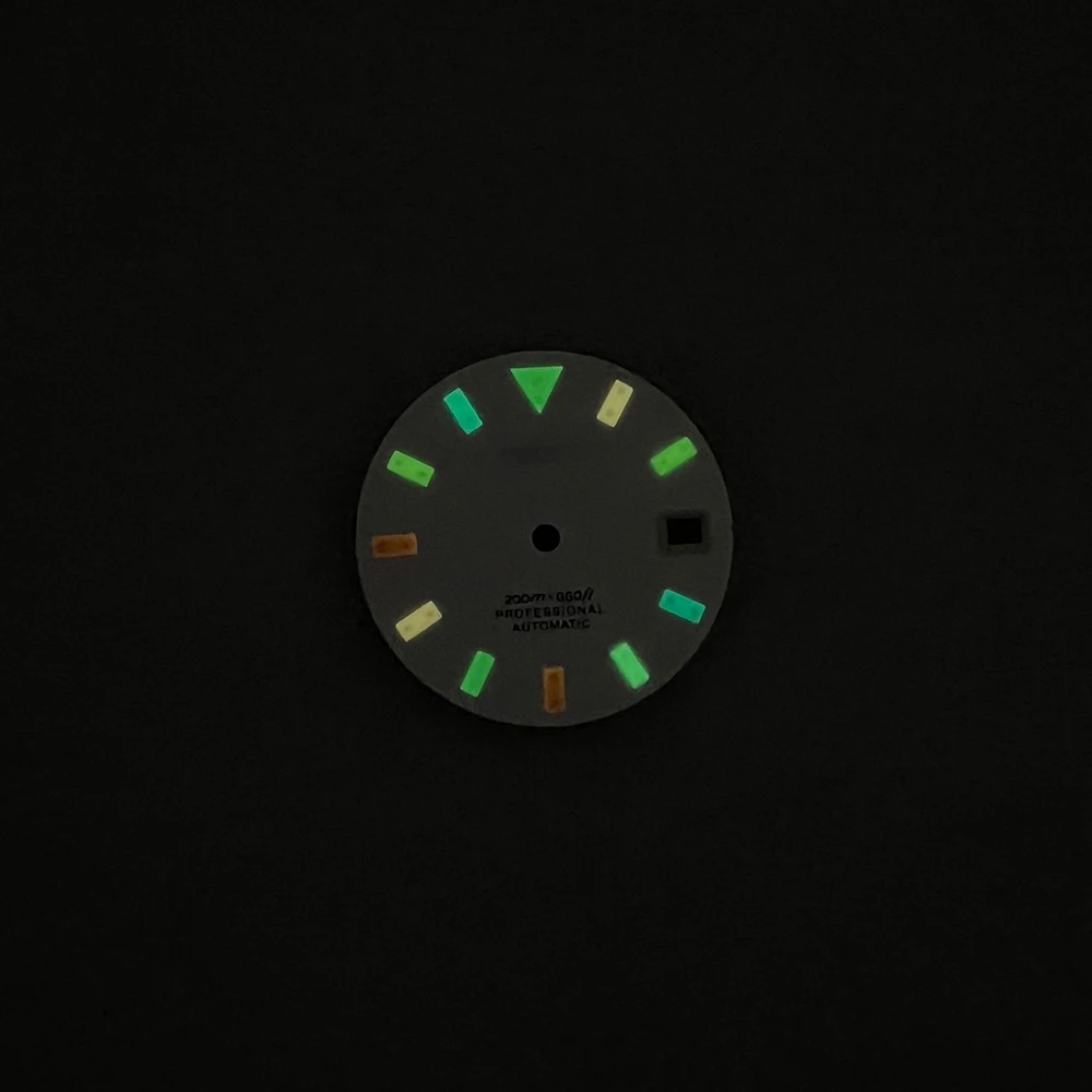 28.5mm S Logo Matte Colorful Dial Fit NH35/NH36 Movement Colorful Luminous High-Quality Diving Watch Modification Accessories