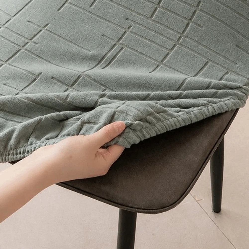 Solid Color Chair Seat Cover Washable Removable Stretch Seat Covers Waterproof Square Shape Table Chair Cover for Square Chairs