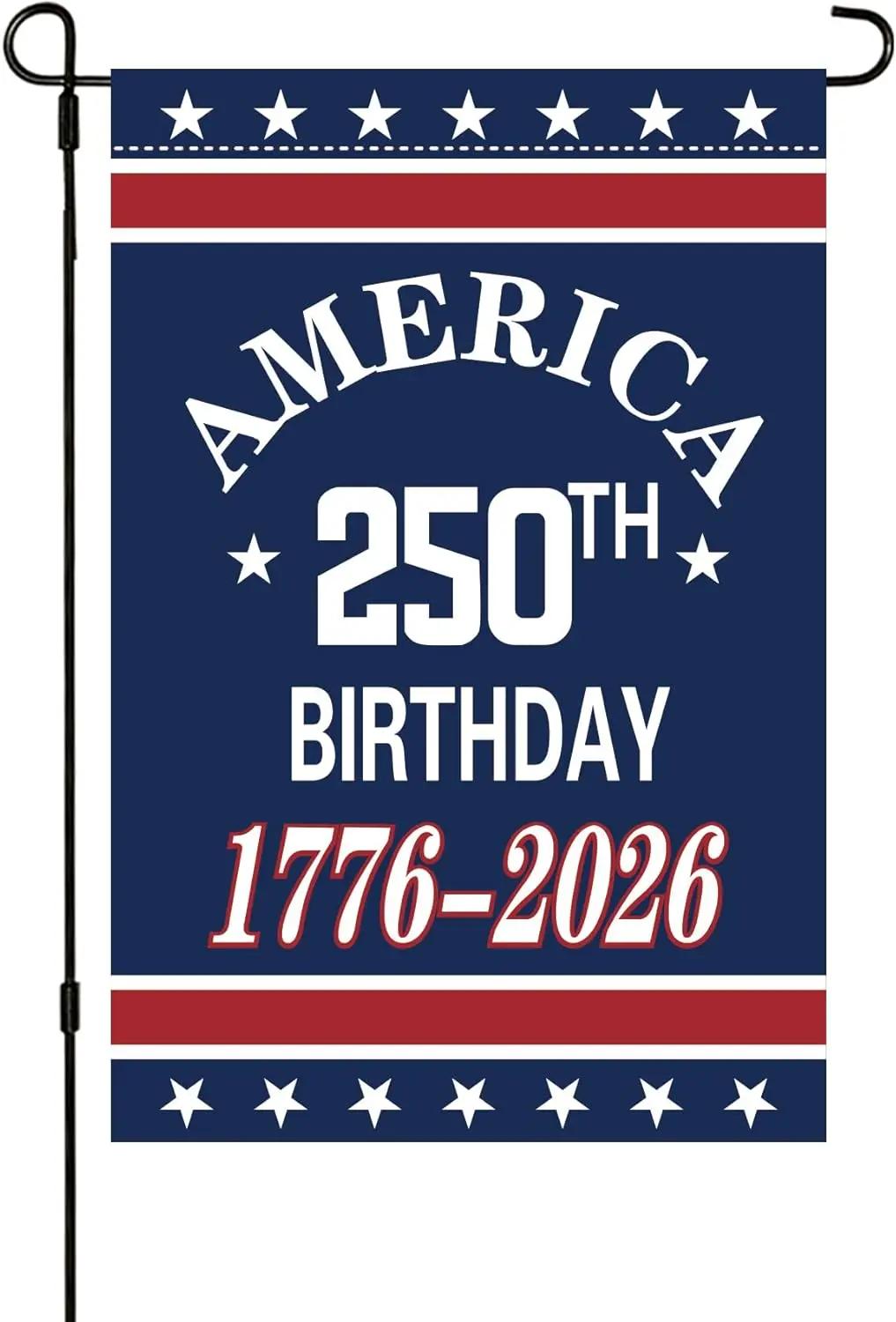 Bandeira de Jardim Ame/rica 250º Aniversário 12x18 Polegadas 1776 2026 Banner de Decoração para Aniversário de 250 Anos Sinalização para Jardim Externo TTV EEL