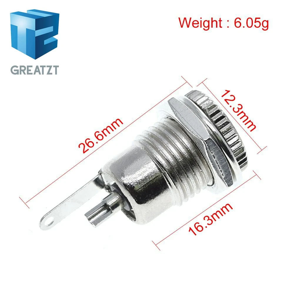1/5PCS DC099 5.5 mm x 2.1mm DC Power Jack Socket Female Panel Mount Connector Metal DC-099 Open Hole 11MM 5.5*2.1 5.5*2.5