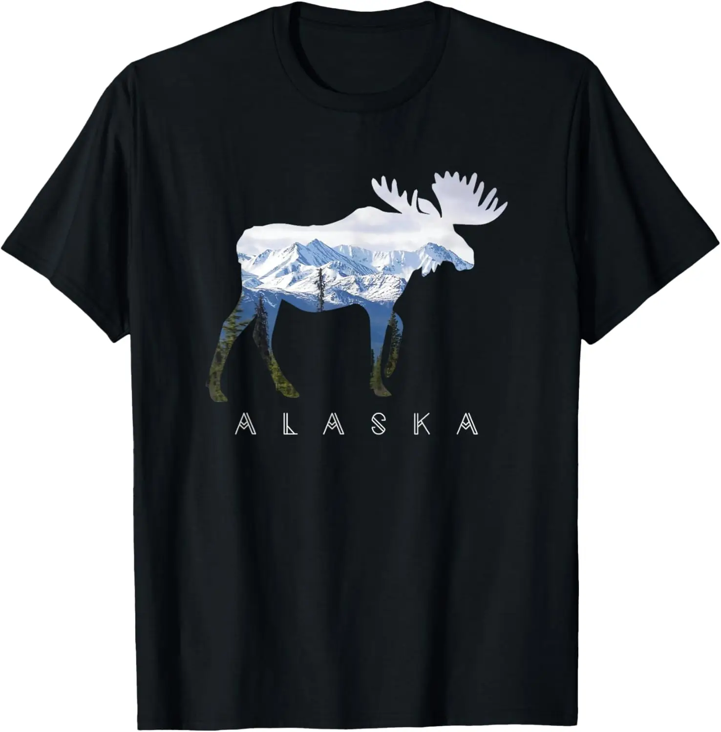 

Футболка Alaska Day Moose Snowy Mountain Футболка