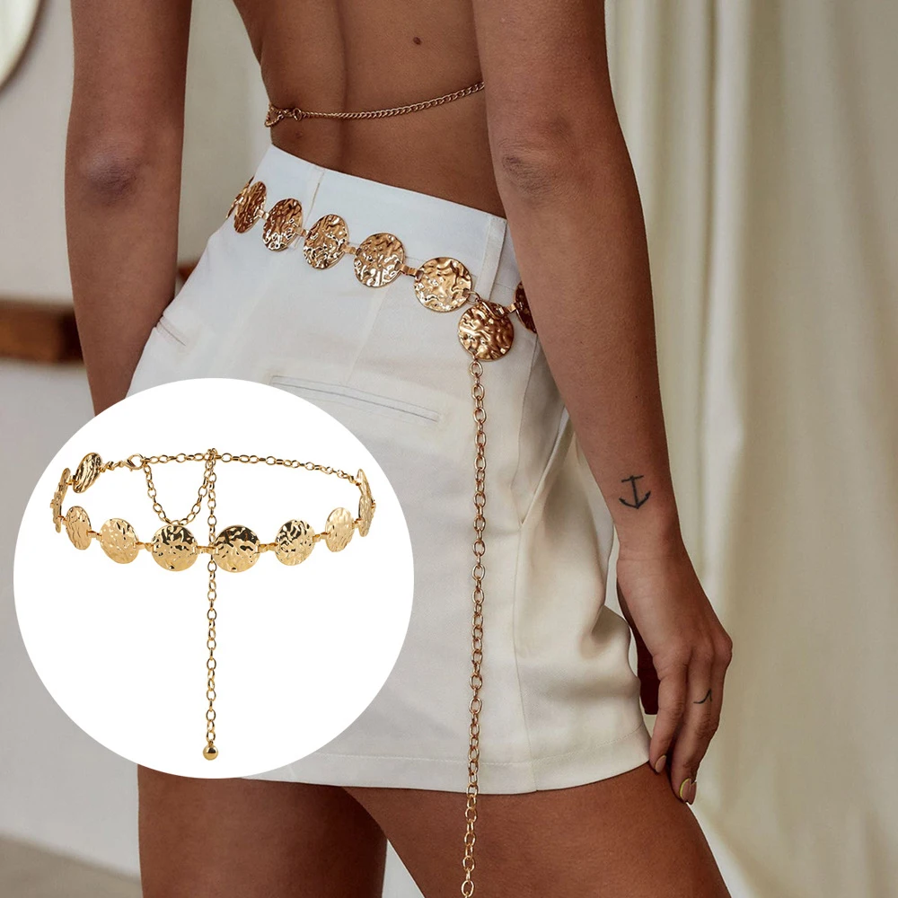

Glitter Geometric Waist Chain For Women Sexy Body Belly Chain Waist Jewelry Adjustable Metal Chain Belt Female Body Jewelry