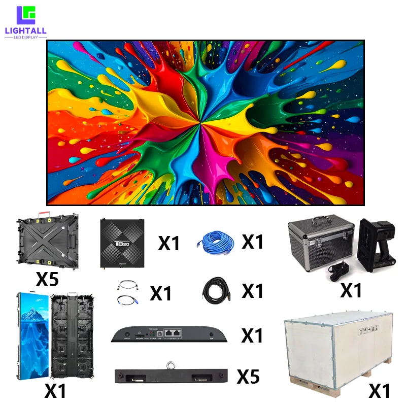 Australia client - Customized Indoor P1.86mm 3.2x0.48m screen + Outdoor P2.604mm 500x1000mm panel
