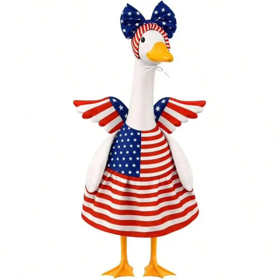 

23-Inch Lawn Goose Sculpture Decoration, Patriotic Theme Suitable For Independence Day, Memorial Day, 250th Anniversary Of America Garden And Yard Decor Q2UD