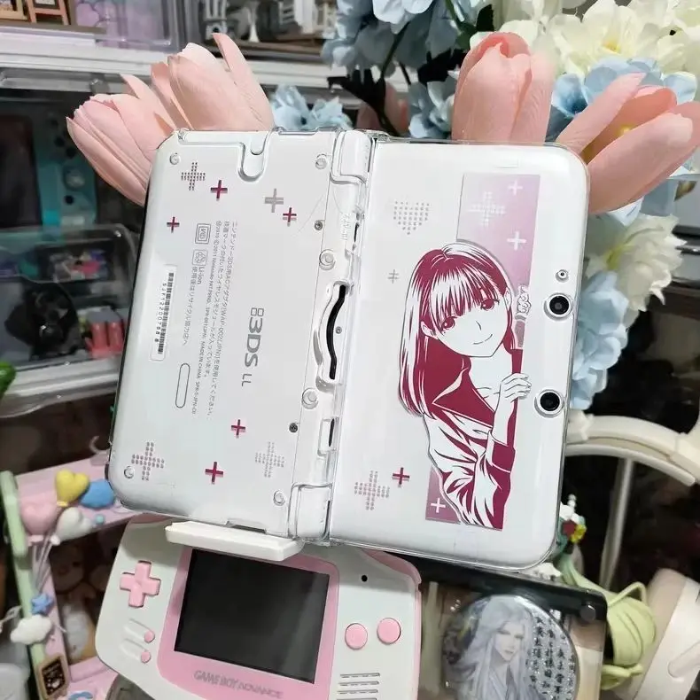 Transparente Kristall-Hartschale für 3ds-Hülle ndS Qi Ningning Love mit Sister-Design |   Komplettes Modell Schutzhülle