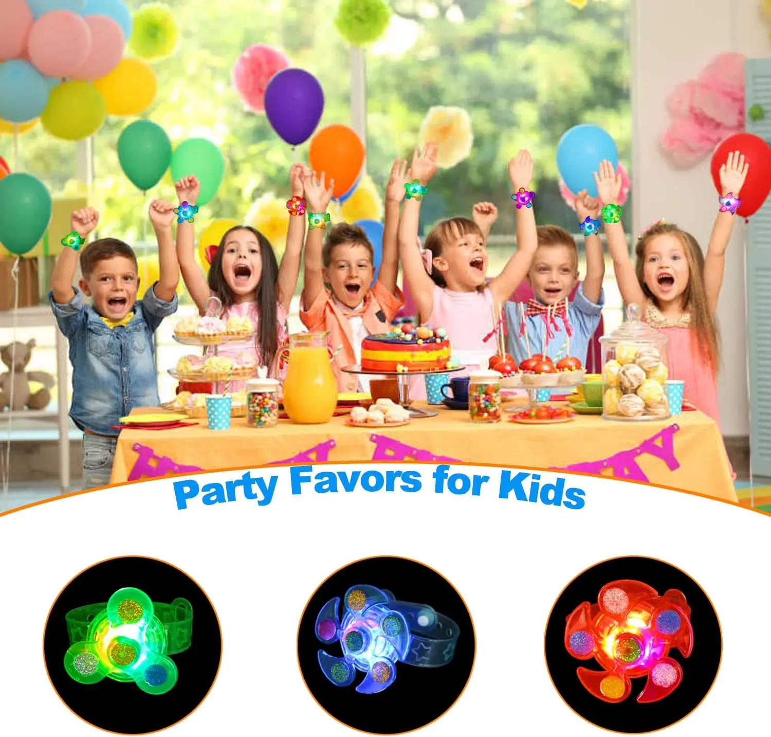 25 Pack Led Light Up Fidget Spinner Armbanden Feestartikelen Voor Kinderen, Glow In The Dark Feestartikelen, verjaardagscadeaus, Schat Doos
