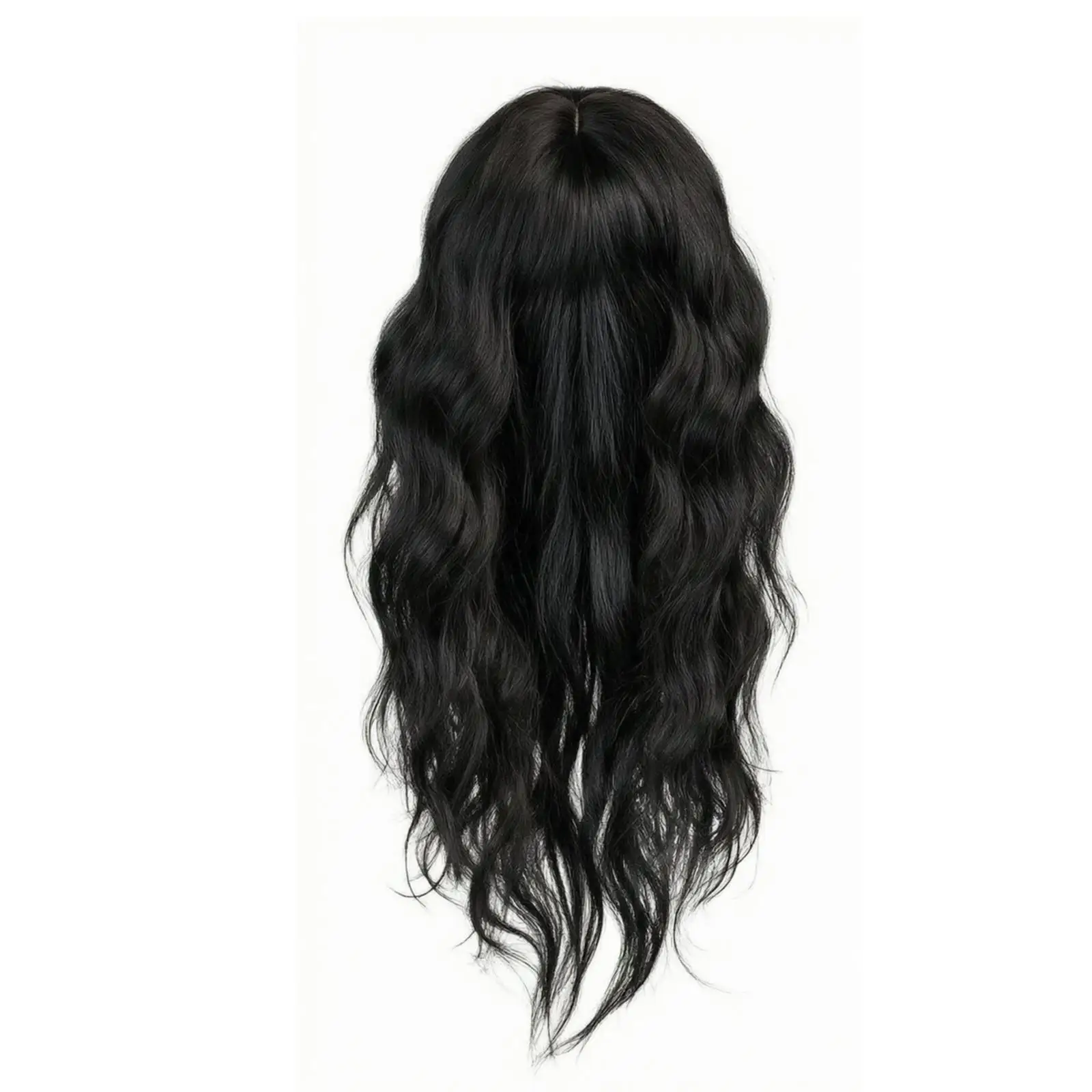 Natural Look Long Wavy Wig for Women High Temp Fiber Hairpiece with Net Cap Secure Fit Daily Style
