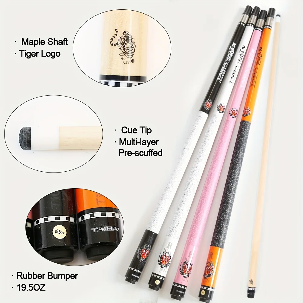 Biiliards Cue Case Set Pool Cue Stick 13mm/11.5mm Tip Size Linen Thread Anti Slip Grip Pool Cue Case Set Billiards Accessories