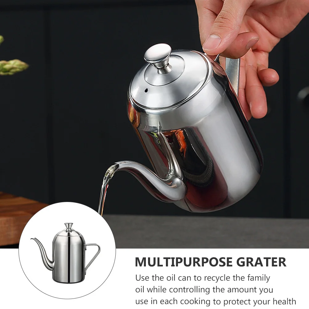 

1pc 560Ml Stainless Steel Oil Can Kitchen Storage Bottle Filter Net Oil Dispenser Grease Recycling Container Cooking Helper