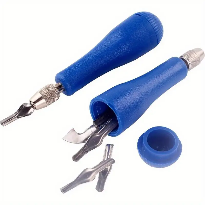Linoleum Block Cutters Set with Handle 6 Assorted Metal Blades for Printmaking Precision Carving