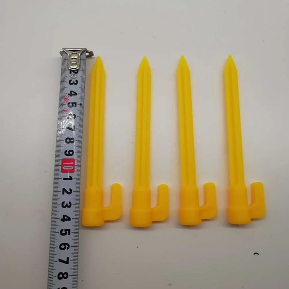 

100Pcs Tent Stakes Safety Yellow Heavy Duty Durable Rustproof for Camping Hiking Beach Ground Pegs Tent Stakes