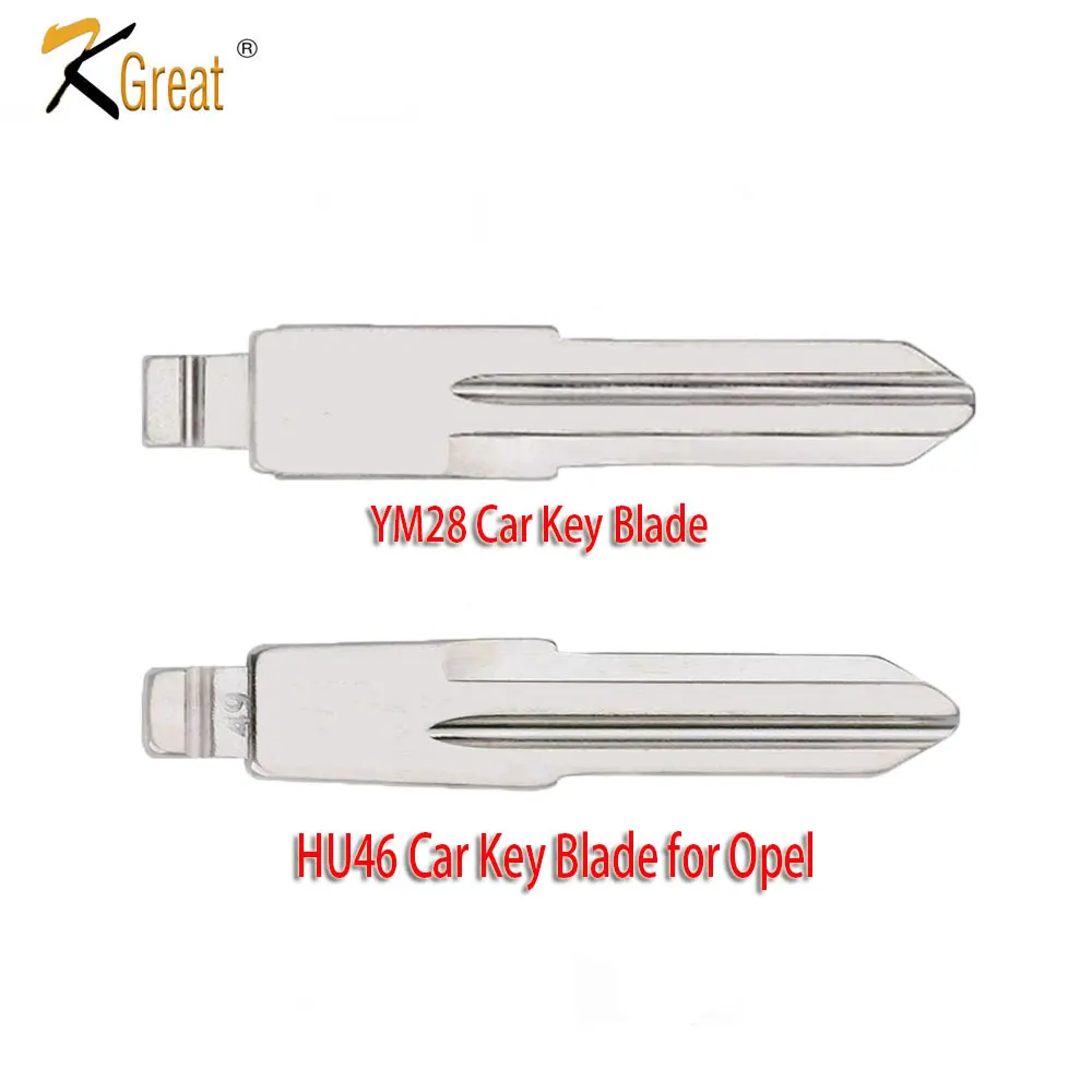 10pcs Metal Uncut Blank Flip Remote Key Blade YM28 YM28FH HU46 Blade for Opel Chevrolet for KEYDIY KD Xhorse VVDI JMD Remote Key