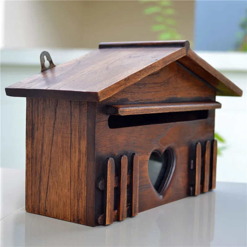 Thai Solid Wood Outdoor Mailbox, European Rainproof Villa Letter Box, Waterproof Suggestion & Bill Storage Box