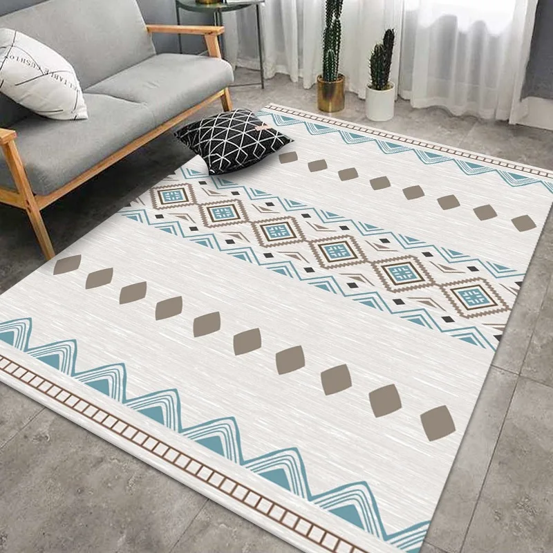 VIKAMA Blanket New Wholesale Crystal Velvet Moroccan Bohemian line living Room Rug Retro Nordic style bedroom bed blanket