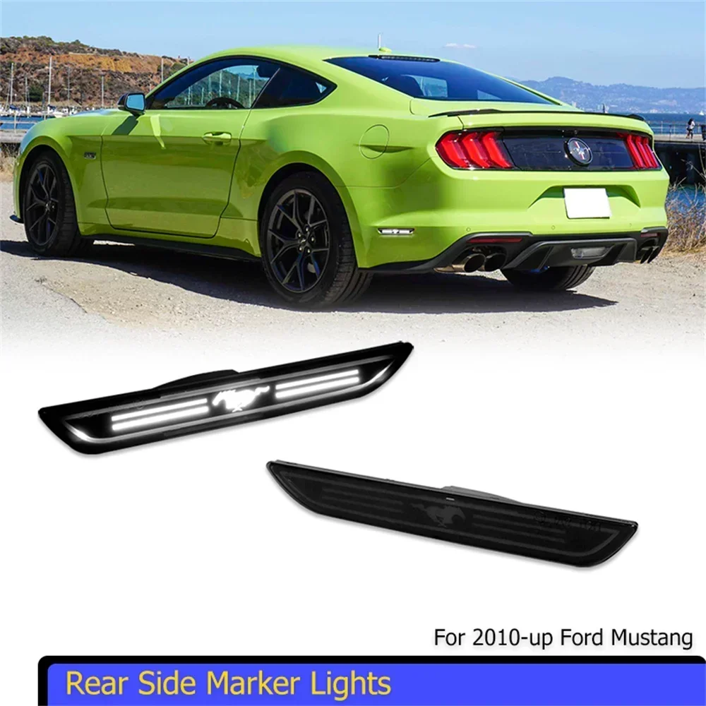 

Car Rear Bumper Side Marker Indicator Lights Parking Lights For Ford Mustang 2010-2021 Fender Flare Lamps Red / White LED 12V