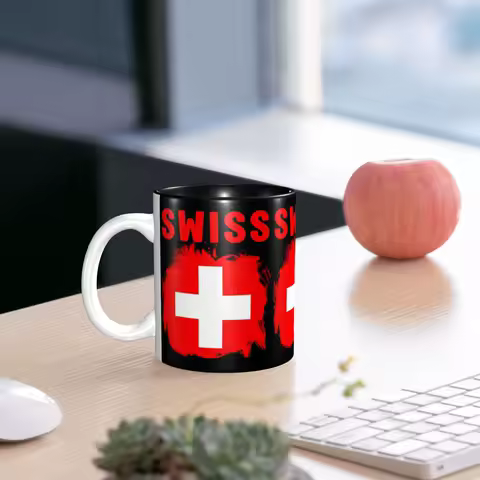 Swiss Switzerland Flag Mug Funny Ceramic Coffee Cups Tea Mugs Milk Cup Drinkware Gifts for Friends