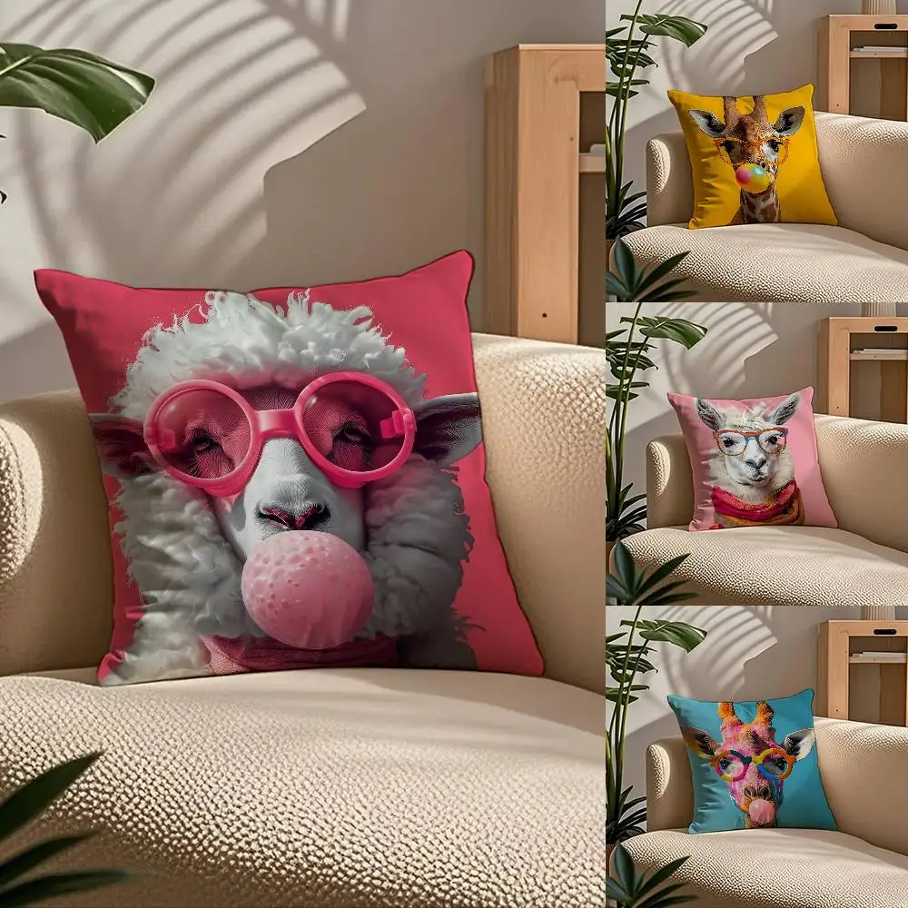 

V-V-Vibrant Animal B-Bubble Fashion Tiger Pillow Case Comfort Sofa Bed Silky Elegant Invisible Zipper Custom Decorative Cushion