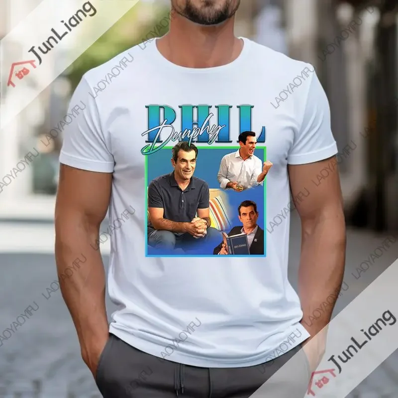 تي شيرت Phil Dunphy للجنسين كاجوال صيفي بأكمام قصيرة موضة Harajuku Y2K ملابس عصرية للشارع