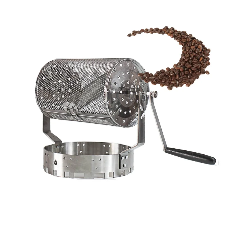 

Hand-Cranked Bean Roaster Coffee Bean Baked Machine Beans Roasting Machine Mini Baking Maker DIY Small Stainless Steel Roller