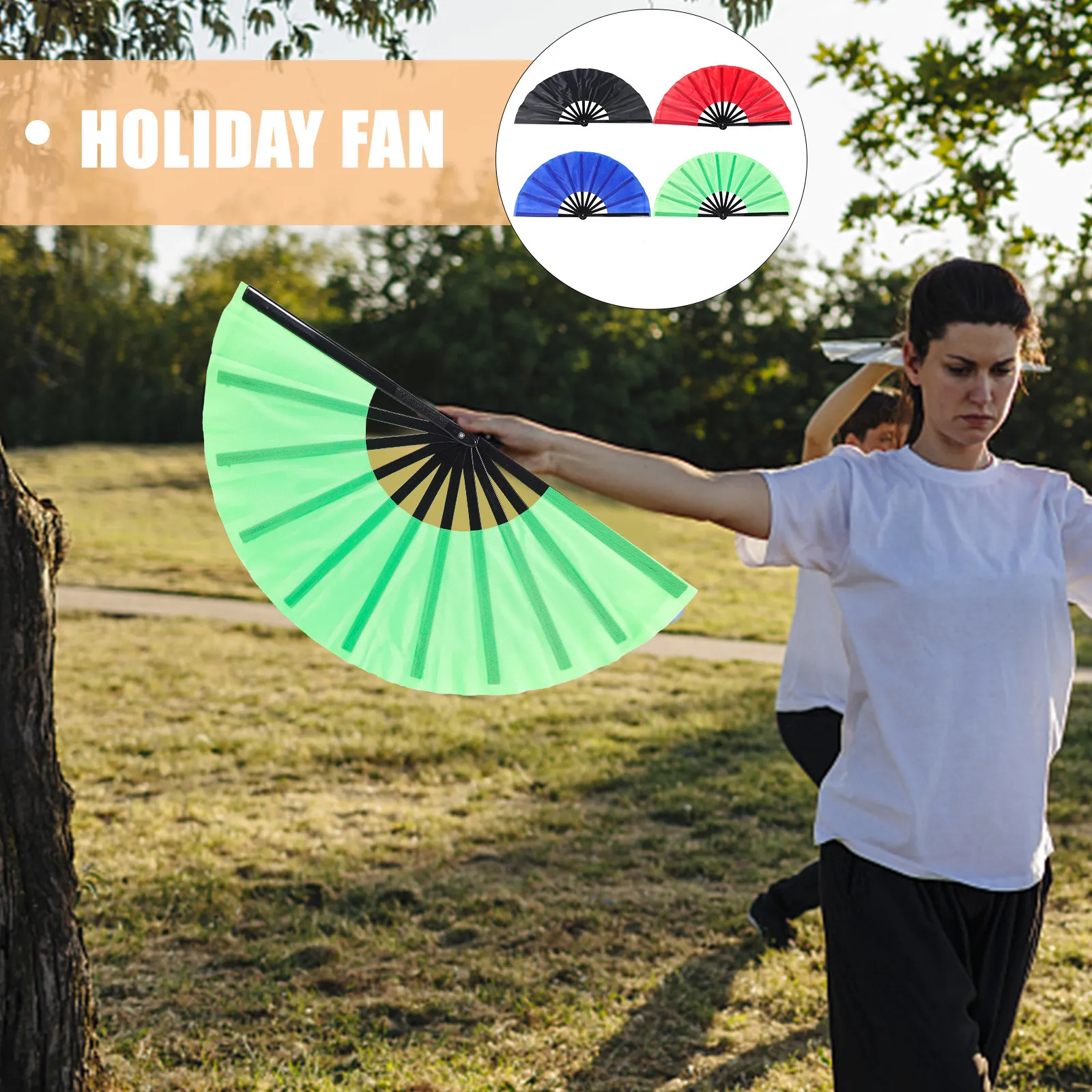

4Pcs Folding Fans Pure Color Portable Kung Fu Performance Fan for Dance Holiday Party Gift Festival Sports Hand Fan