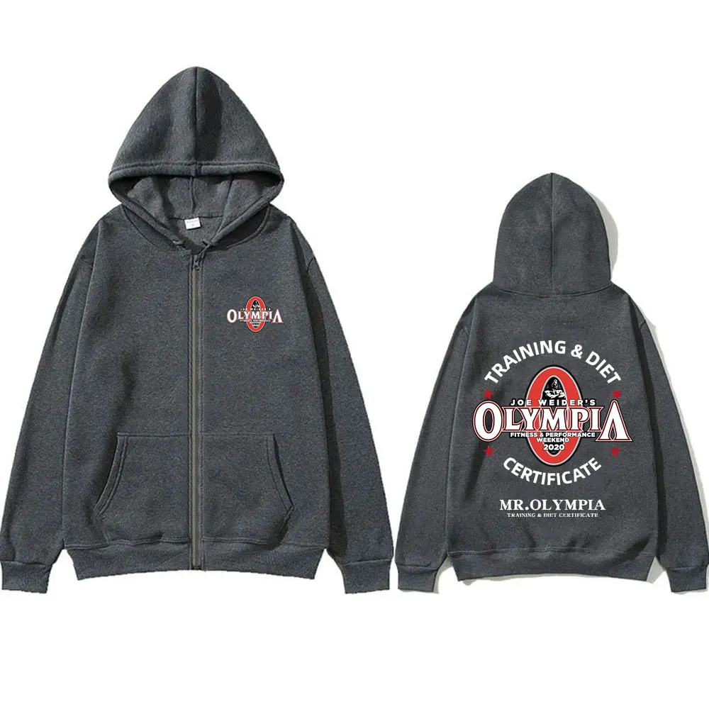 Olympia Gym Fitness Pump Cover Zipper Hoodie Men Powerlifting Workout Bodybuilding Zip Up Jacket Male Casual Fashion Sweatshirt