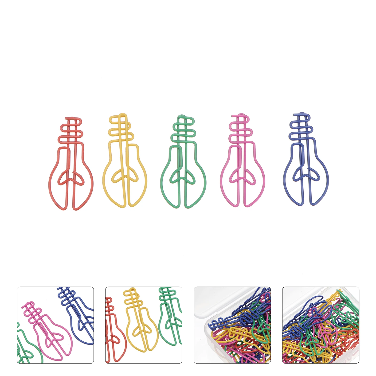 Multicolor Light Bulb Paper Clips Creative Shape Colorful Office Home School Supplies Note Clips for Documents Books