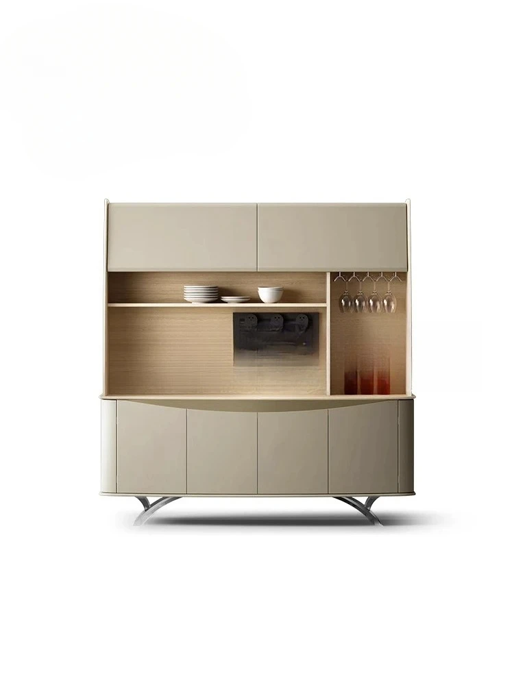 A  Solid Wood Dining Side Cabinet Dining Room Series Furniture Italian Ash Wood Wine Cabinet Living Room Against The Wall
