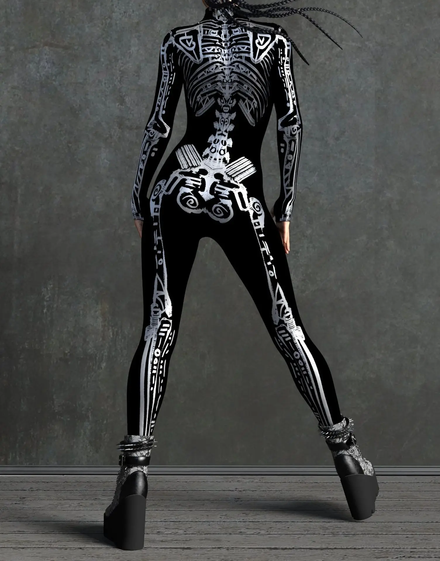 3D-Druck Cyberpunk Damen Strumpfhose Jumpsuit Halloween Feiertagsparty Cosplay Kostüm Elastische Bodysuits Rompers Damen Zentai – Detail 11