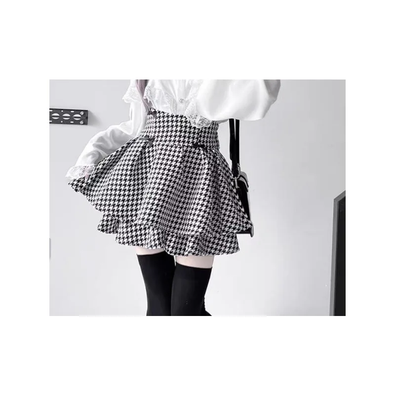 

Японская ромбическая двухслойная пышная юбка с высокой талией