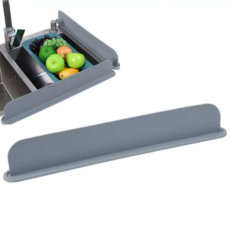 ซิลิโคนอ่างล้างจาน Splash GUARD พร้อมถ้วยดูดป้องกันน้ําเคาน์เตอร์ครัว Heightenin Bar Water Baffle PLATE