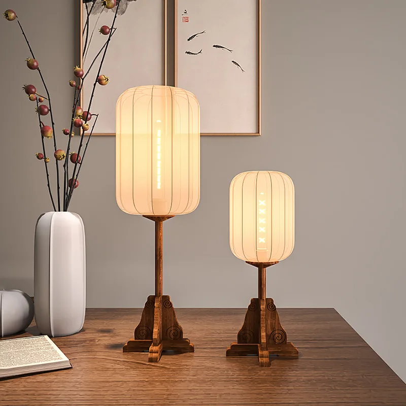 Vintage Lantern Floor Lamp Wooden Floor Light for Restaurant Living Room Bedroom Fixture Home Decor Japanese Bamboo Table lamp image 3