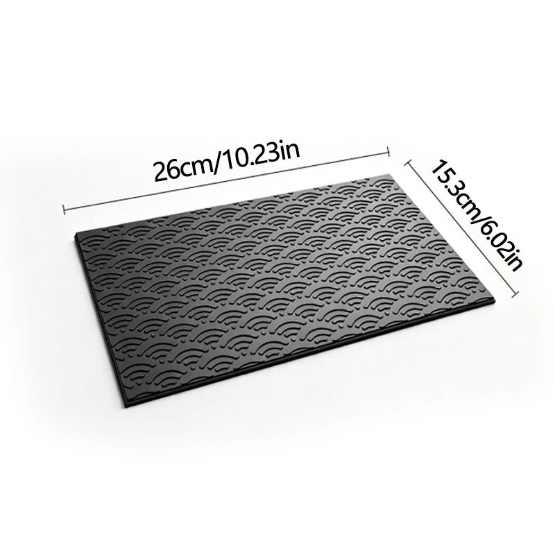Wave Embossed Center Console Anti-Slip Mat, High Temp Resistant Non-Shifting Minimalist Car Interior Accessory