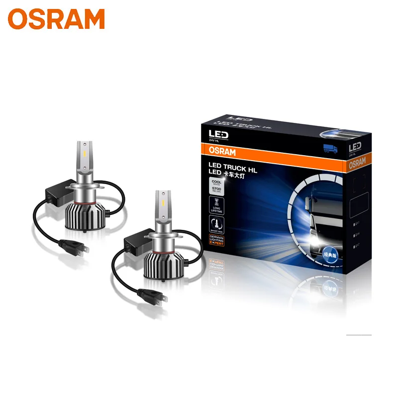 OSRAM Classic LED TRUCK HL H7 24V Truck Headlight 28W 5700K Super Bright Headlight Cool White Car Bulb (2 Pcs)