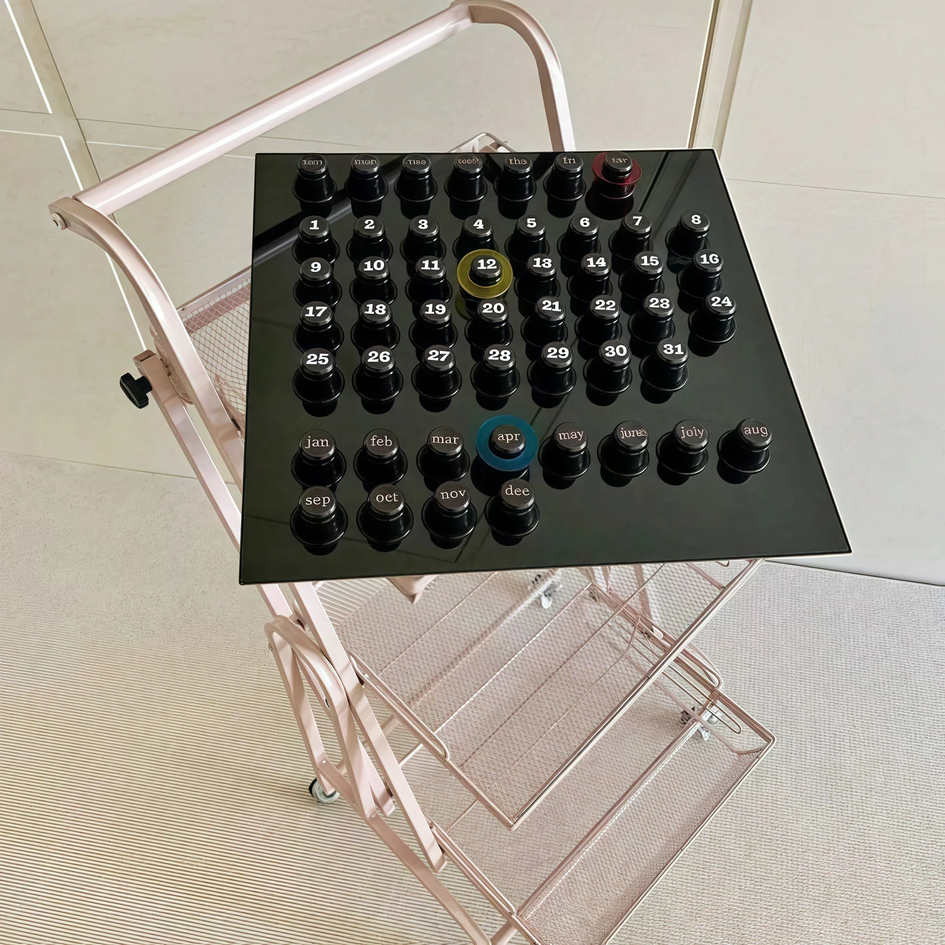 Storage rack floor-standing rotating multi-layer storage rack INS Wind Carbon Steel Folding Cart Multifunctional Kitchen