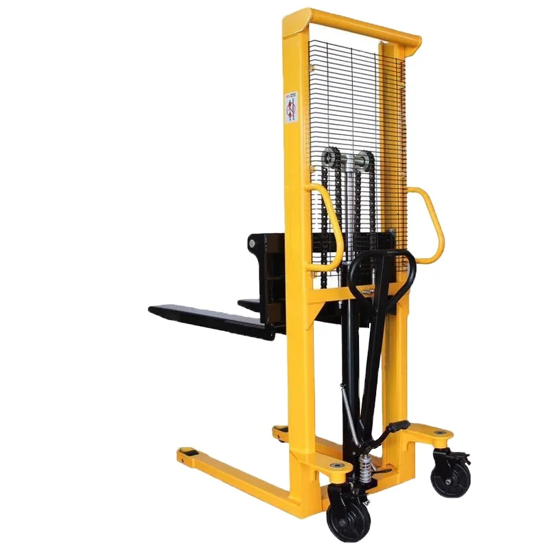1 Ton Hydraulic Manual Pallet Truck Stacker with Solid PU Tires 1 Year Warranty