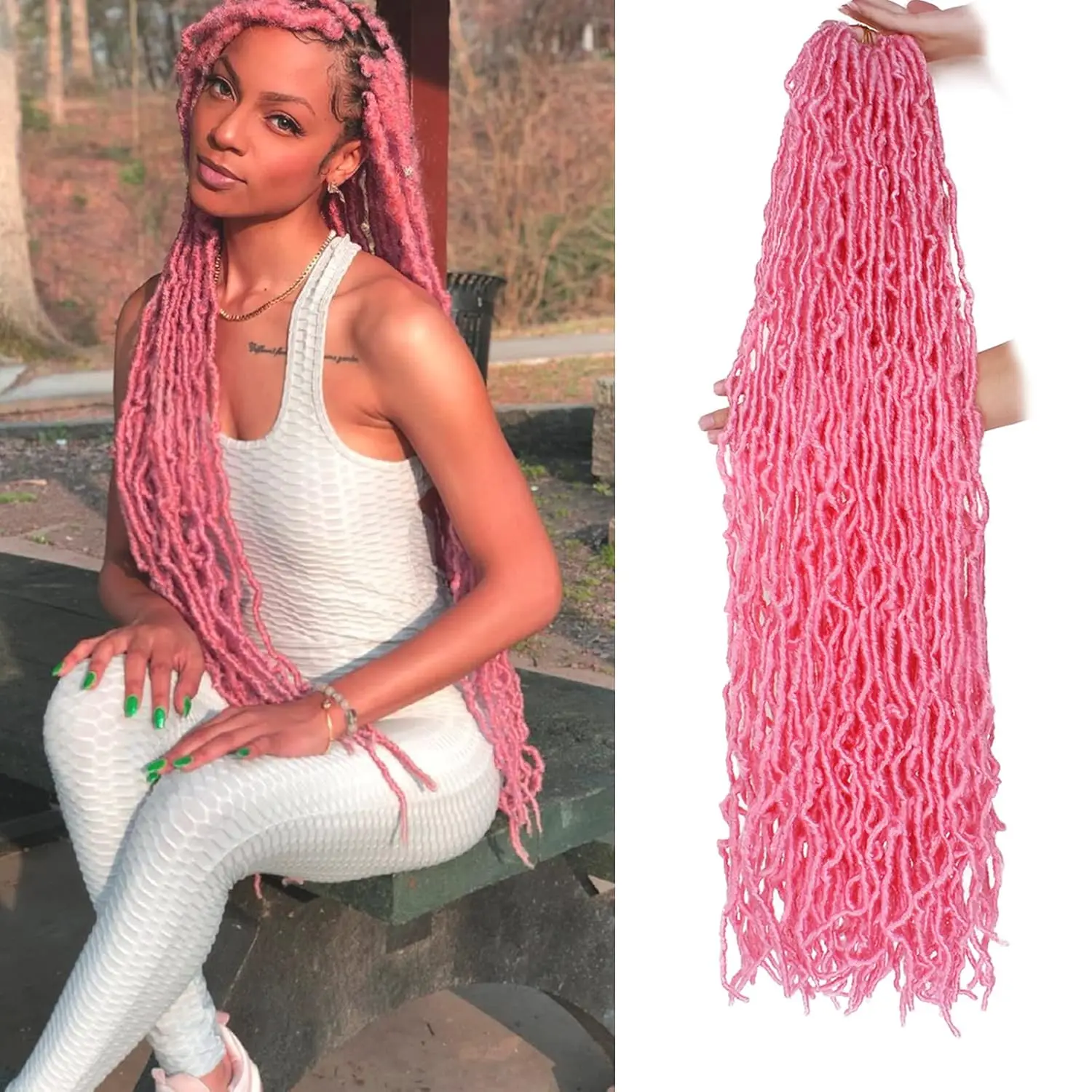 36 Inch Faux Locs Crochet Hair for Black Women Soft Locs Crochet Hair for Butterfly Locs Curly Wavy Goddess Locs Synthetic
