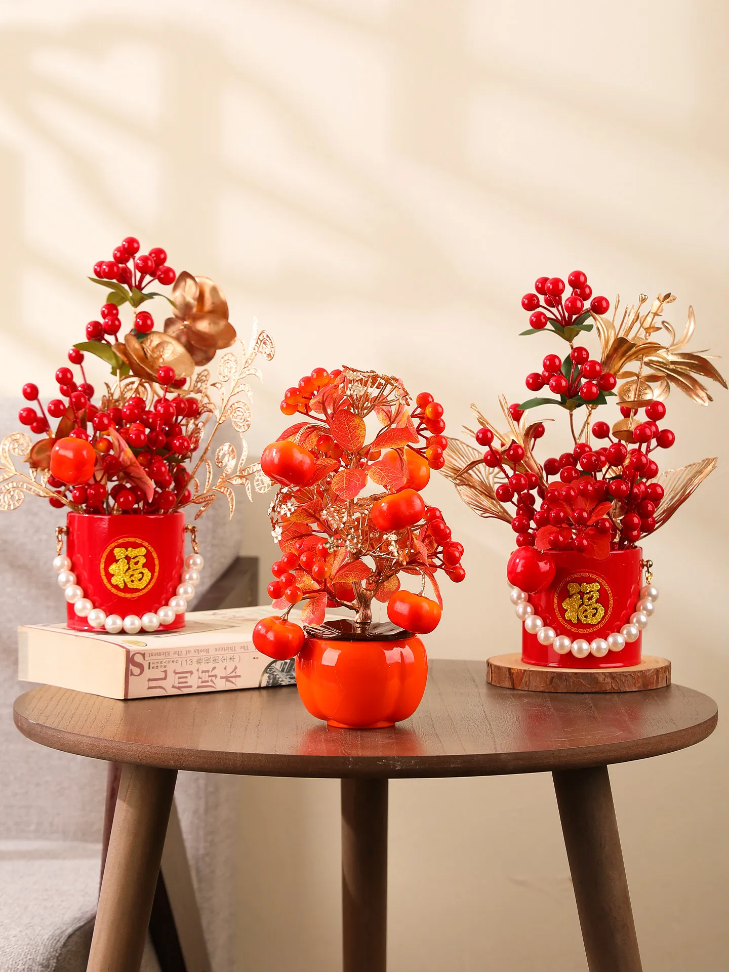 

New Year's Blessing Bucket, Spring Festival Persimmon, Ruyi Living Room Desktop