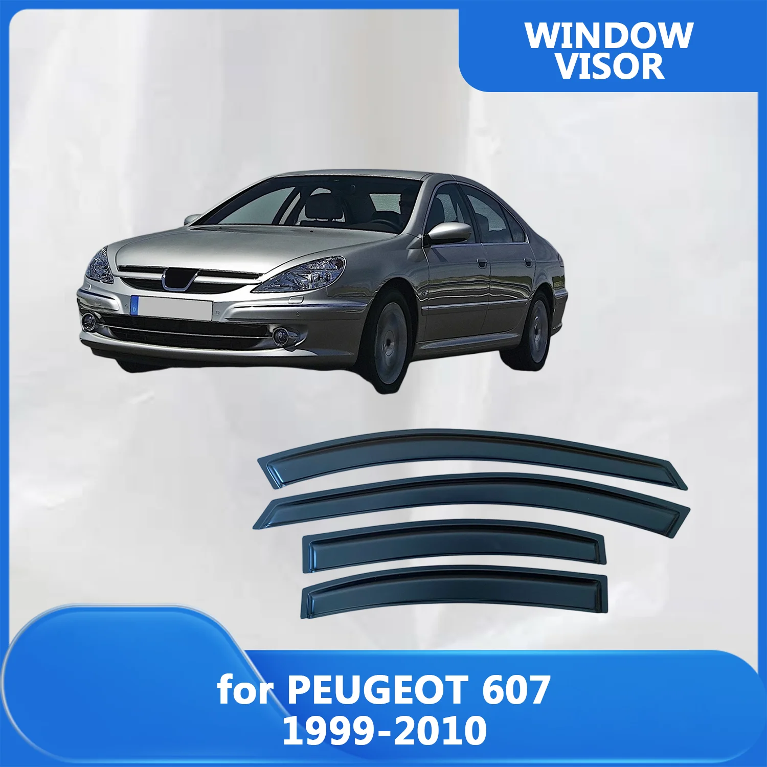 

Window Visor for PEUGEOT 607 1999-2005 2006 2007 2008 2009 2010 Wind Deflectors Rain Guards Door Visor Vent Shades Ventvisor