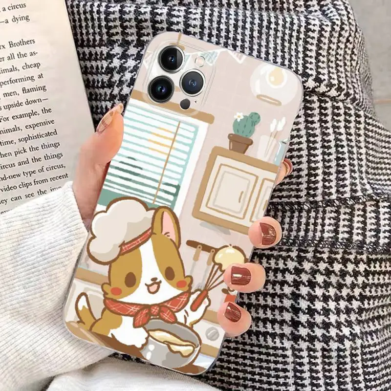 Cute Corgi Phone Case Silicone Soft for iphone 14 13 12 11 Pro Mini XS MAX 8 7 6 Plus X XS XR Cover