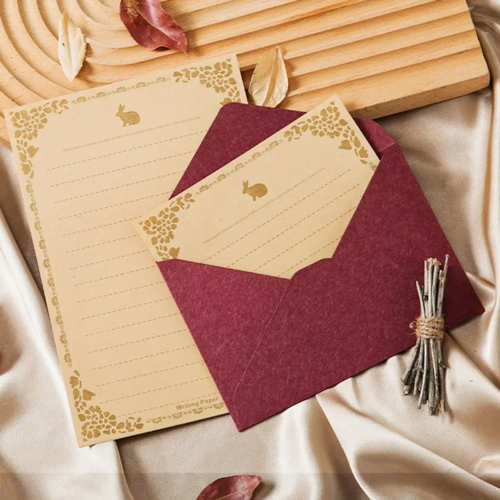 10pcs Vintage Envelopes Set Invitation Card Bronzed Seal Blessing Thank Envelope Nostalgia Art Romantic Retro Greeting Card