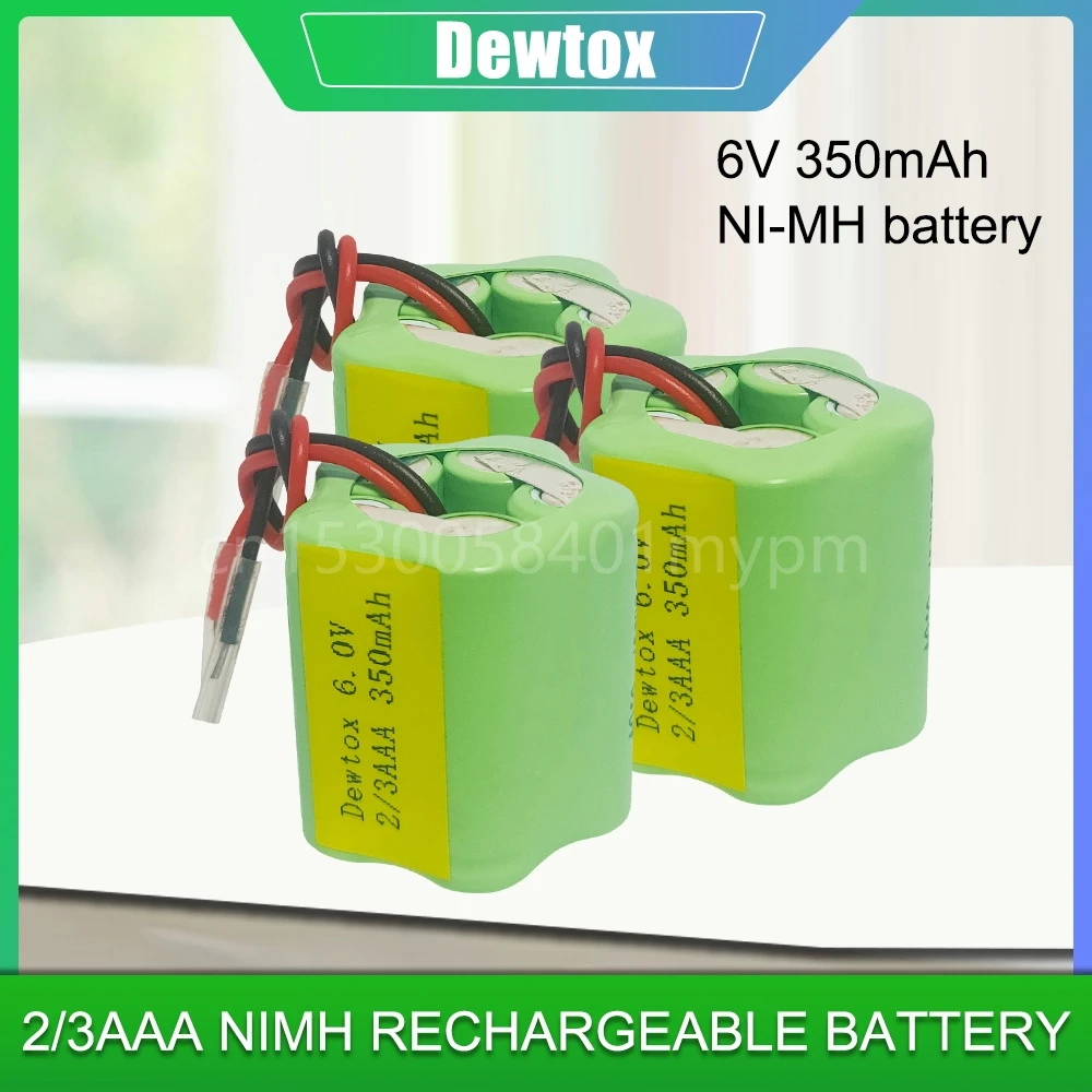 6V 2/3AAA 350mAh Ni-MH Rechargeable Battery 2/3 AAA With Cable 5* Battery for For Remote Control Toys Electric Car