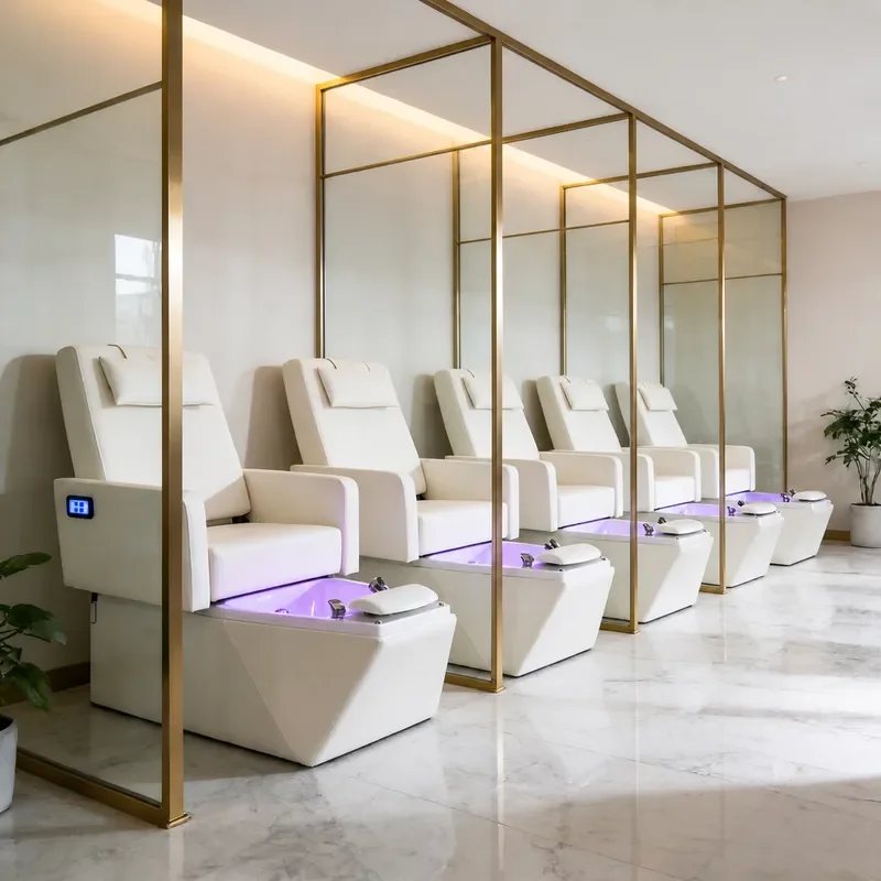 Electric Manicure Pedicure Sofa Reclining Chair with Foot Bath and Massage Function for Nail Beauty Spa Equipment