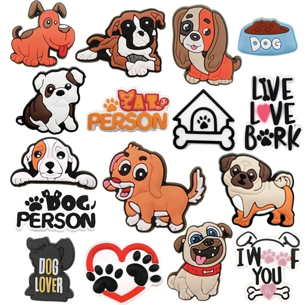 Shoe Charms Cute Animal Dog Cat Shark PVC soft rubber shoes  Cartoon Sandal Wristbands Decorations Buckle Shoes Ornaments Gifts